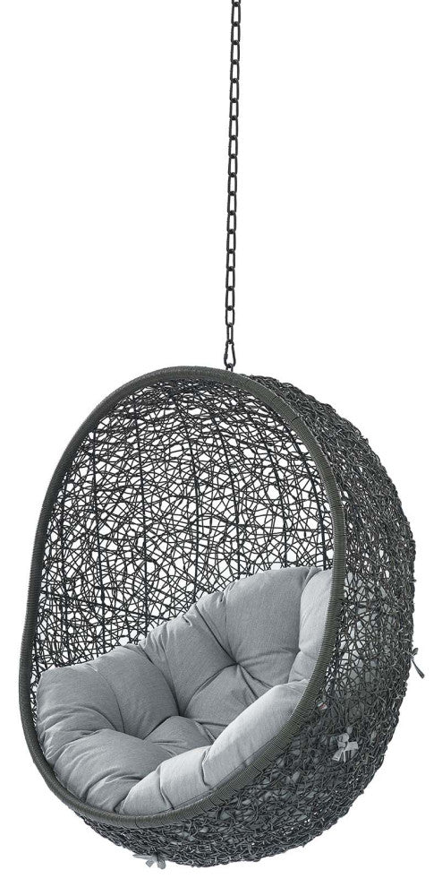 Swing Lounge Chair, Sunbrella, Gray, Modern, Outdoor Patio Balcony Garden