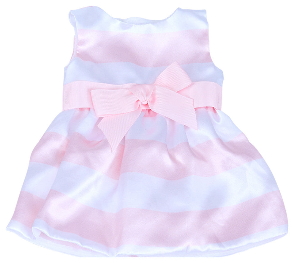 18" Doll - Stripe Satin Party Dress & Sandals
