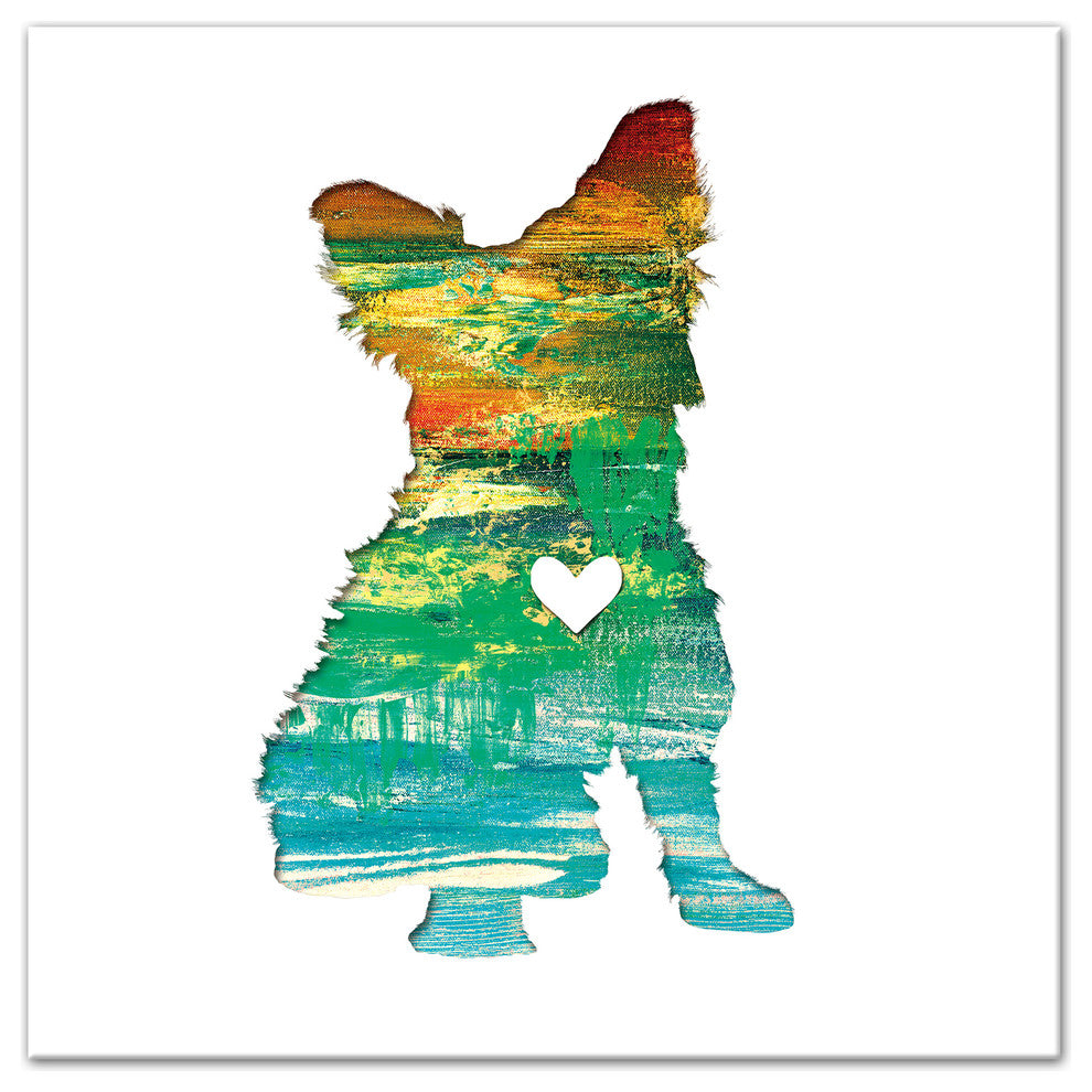 Designs Direct Creative Group Paint Silhouette Yorkie 24x24 Canvas Wall Art