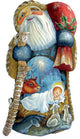 Peaceful Devotional Santa, Woodcarved Figurine