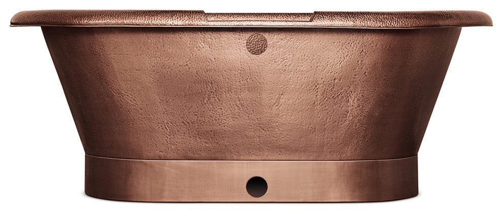Thales 5' Copper Freestanding Bathtub with Overflow, 0 Hole