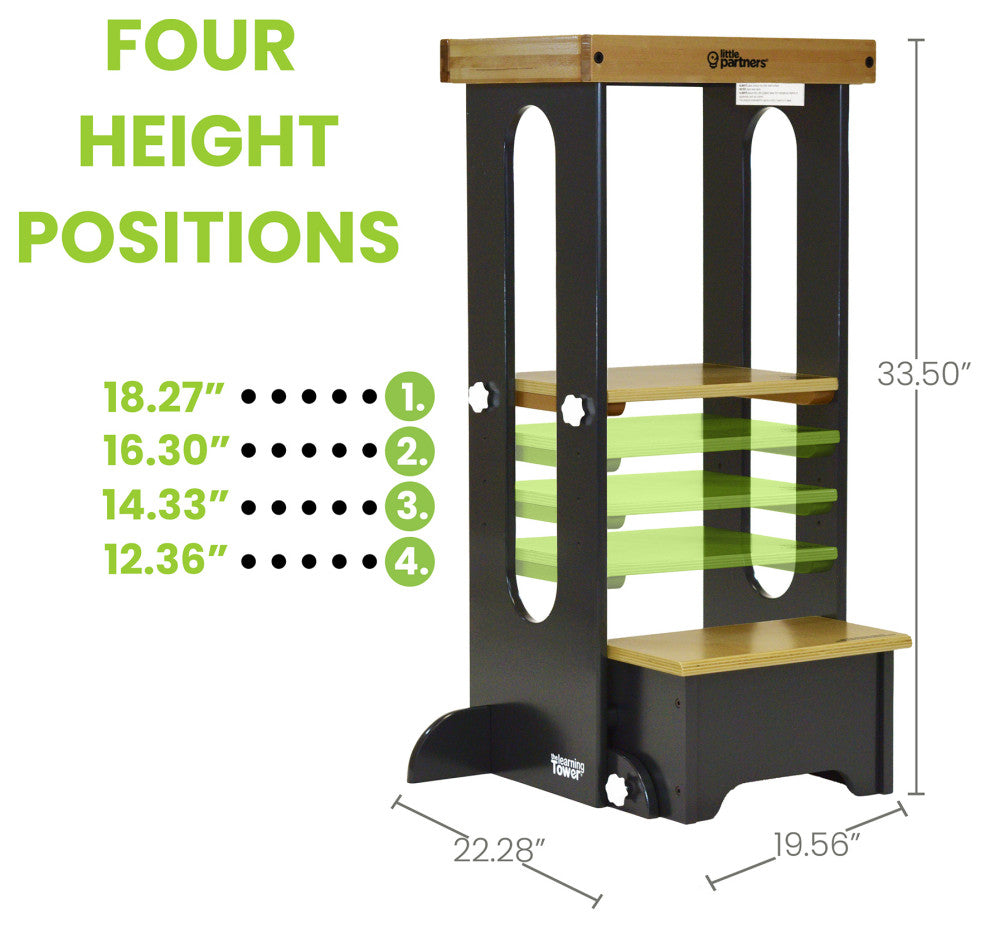 Little Partners Explore ''N Store Learning Tower, Charcoal/Natural Platform