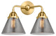 Large Cone Bath Vanity Light, Satin Gold, Plated Smoke, Plated Smoke