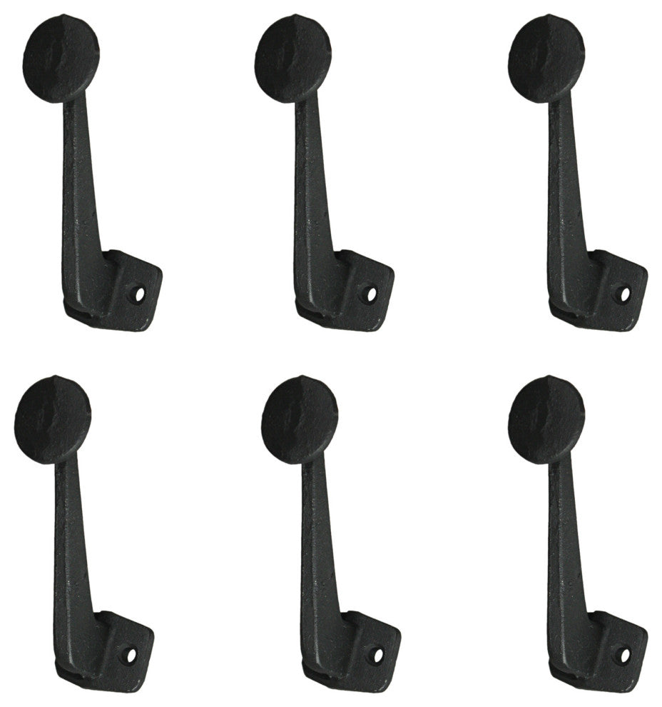 Set of 6 Cast Iron Typewriter Button Coat Hooks Wall Mounted Towel Hanging Rack