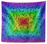 Random Elevated Hexagon Columns Abstract Wall Tapestry, 80"x68"