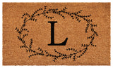 Calloway Mills Rustic Leaf Vine Monogrammed Doormat, 36"x72", Letter L