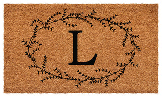 Calloway Mills Rustic Leaf Vine Monogrammed Doormat, 36"x72", Letter L