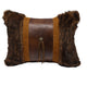 Faux fur pillow w concho and fringe  , 16X21