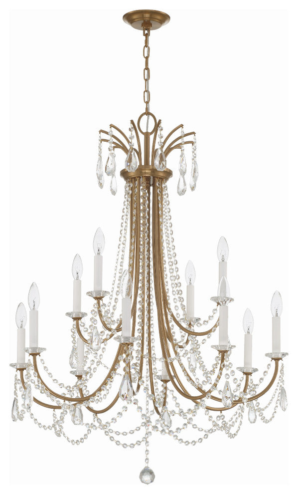 Karrington 12-Light Aged Brass Chandelier