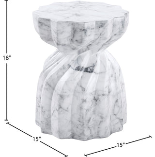 Caserta Finished Concrete Indoor/Outdoor End / Side Table, White