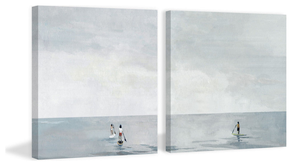 Paddle Boarding Diptych, 24"x12"