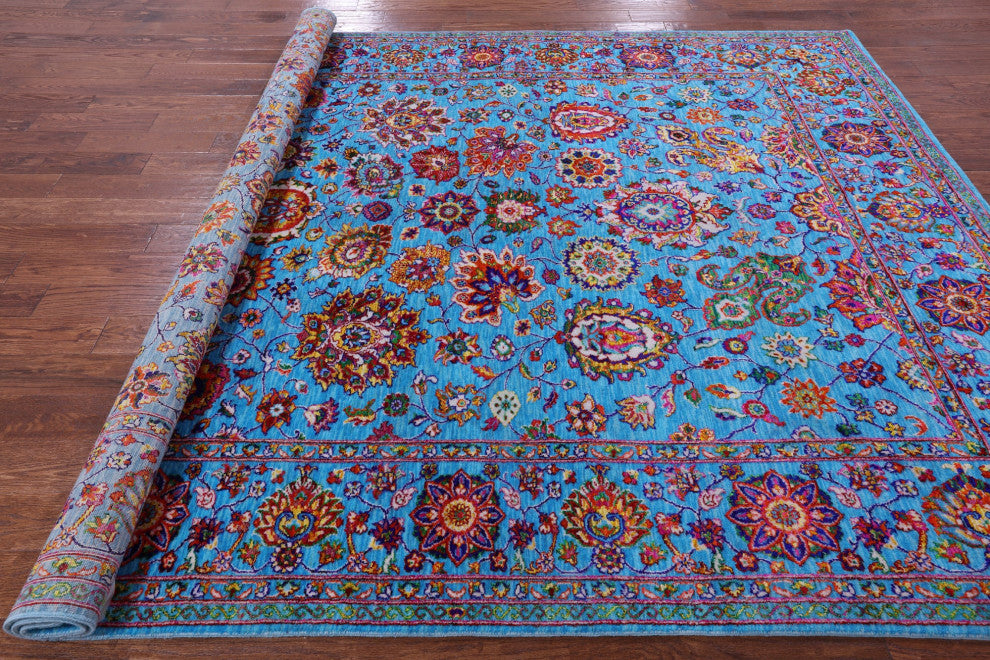 8' 2" X 10' 0" Handmade Wool & Silk Persian Rug - Q15787
