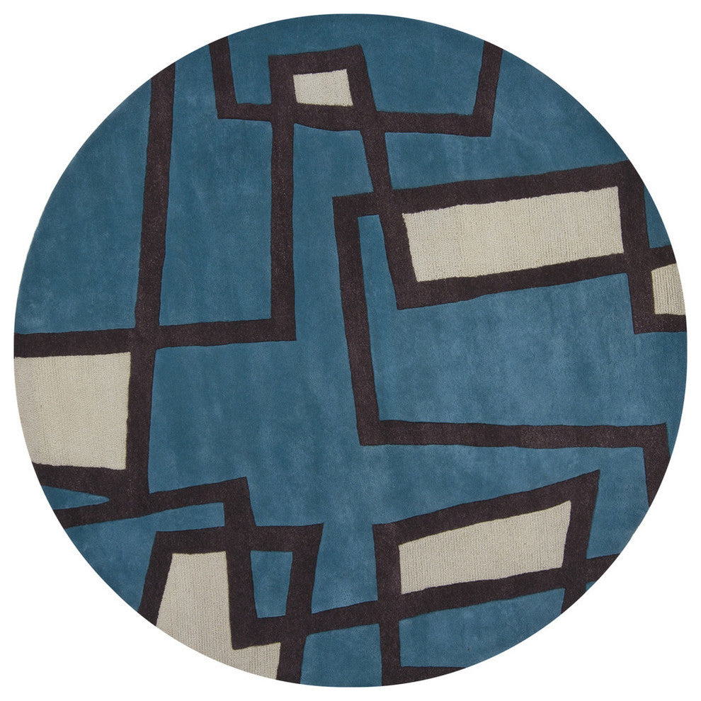 Bense Contemporary Area Rug, 7'9" Round