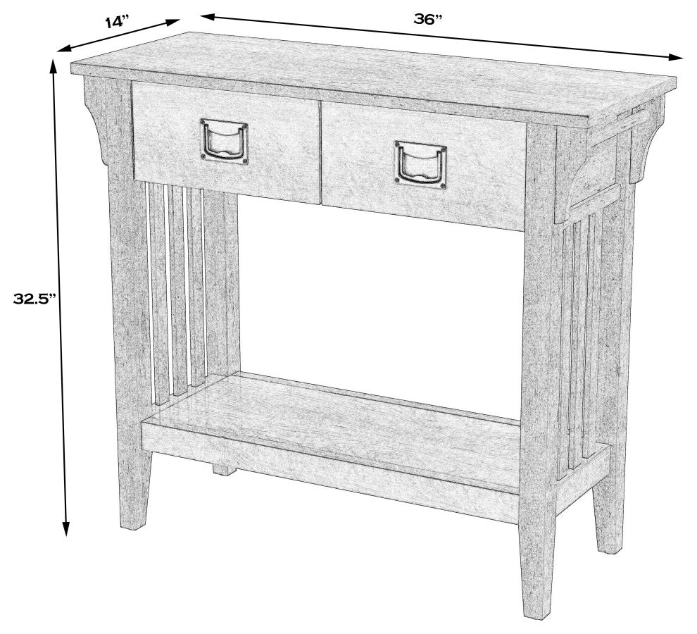 Larina Burl 2- Drawer Console Table, Olive Ash