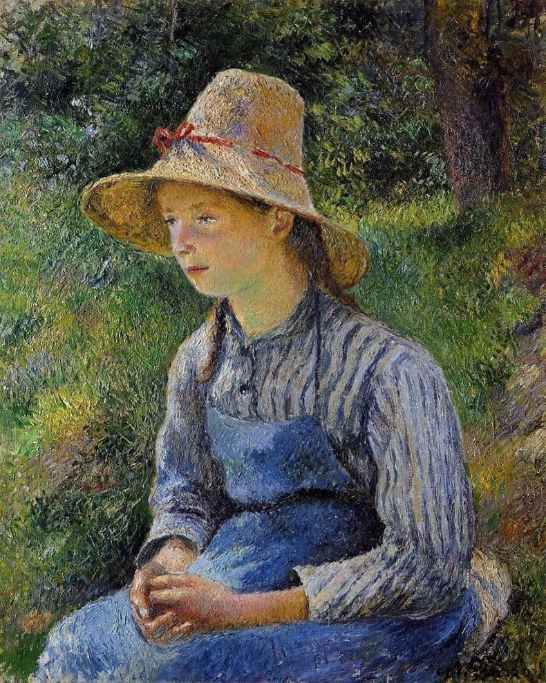 Camille Pissarro Young Peasant Girl Wearing a Hat Wall Decal Print