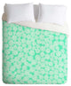 Deny Designs Joy Laforme Dahlias Seafoam Duvet Cover - Lightweight