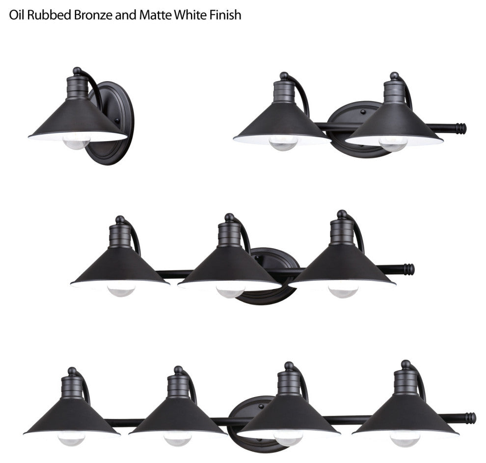 Akron 3-Light Vanity Oil Rubbed Bronze and Matte White
