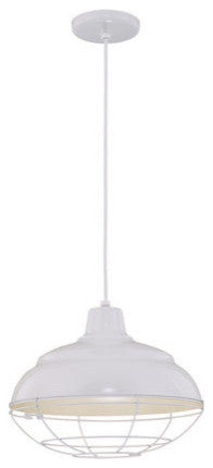R Series Collection 14" Corded RLM Pendant, White