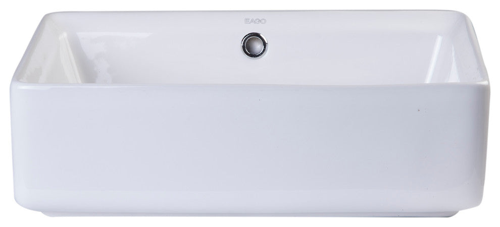 EAGO BA131 20" White Rectangular Porcelain Bathroom Sink with Overflow