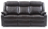 Wendover Faux Leather Double Reclining Sofa, Dark Brown