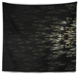 Glowing Symmetrical Fractal Flower Abstract Wall Tapestry, 80"x68"