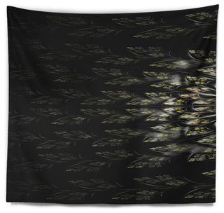 Glowing Symmetrical Fractal Flower Abstract Wall Tapestry, 80"x68"