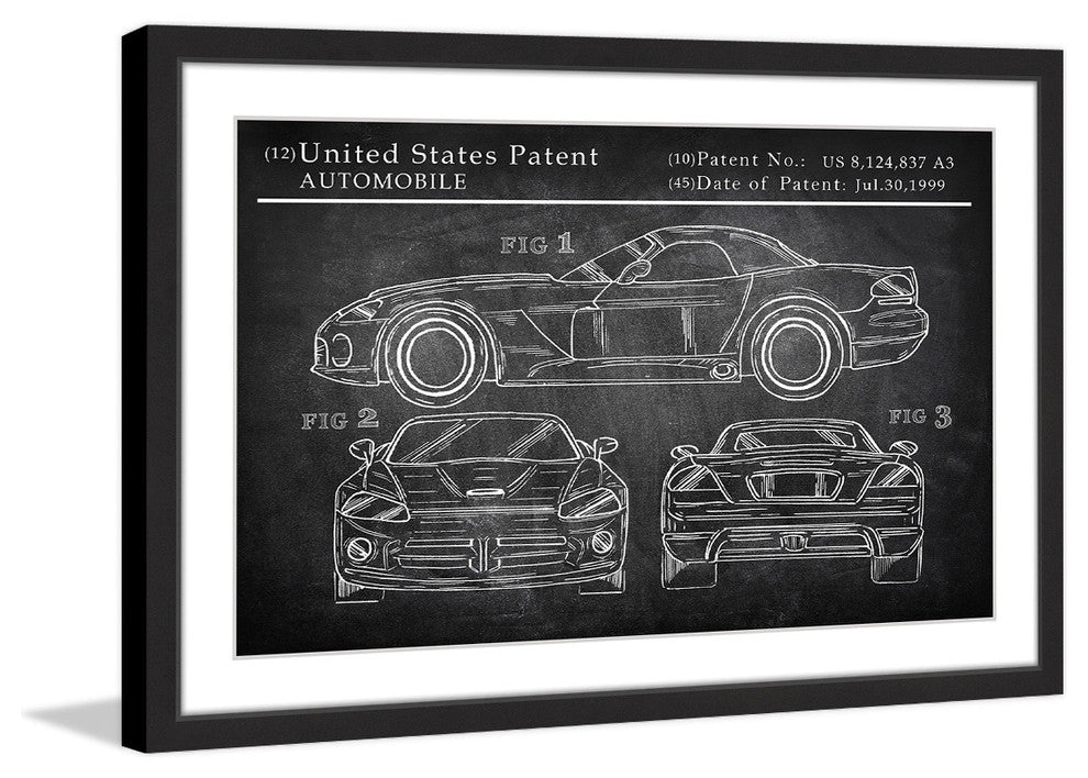 "Sports Car Design" Framed Painting Print, 18"x12"