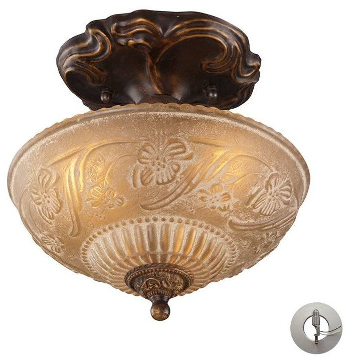 Elk Lighting 08103-AGB-LA Restoration Flushes 3-Light Semi Flush Light