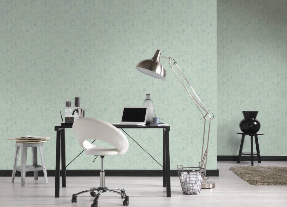 Plain Textured Wallpaper, Random Grainy Spots, 374168, Green Blue, 1 Roll