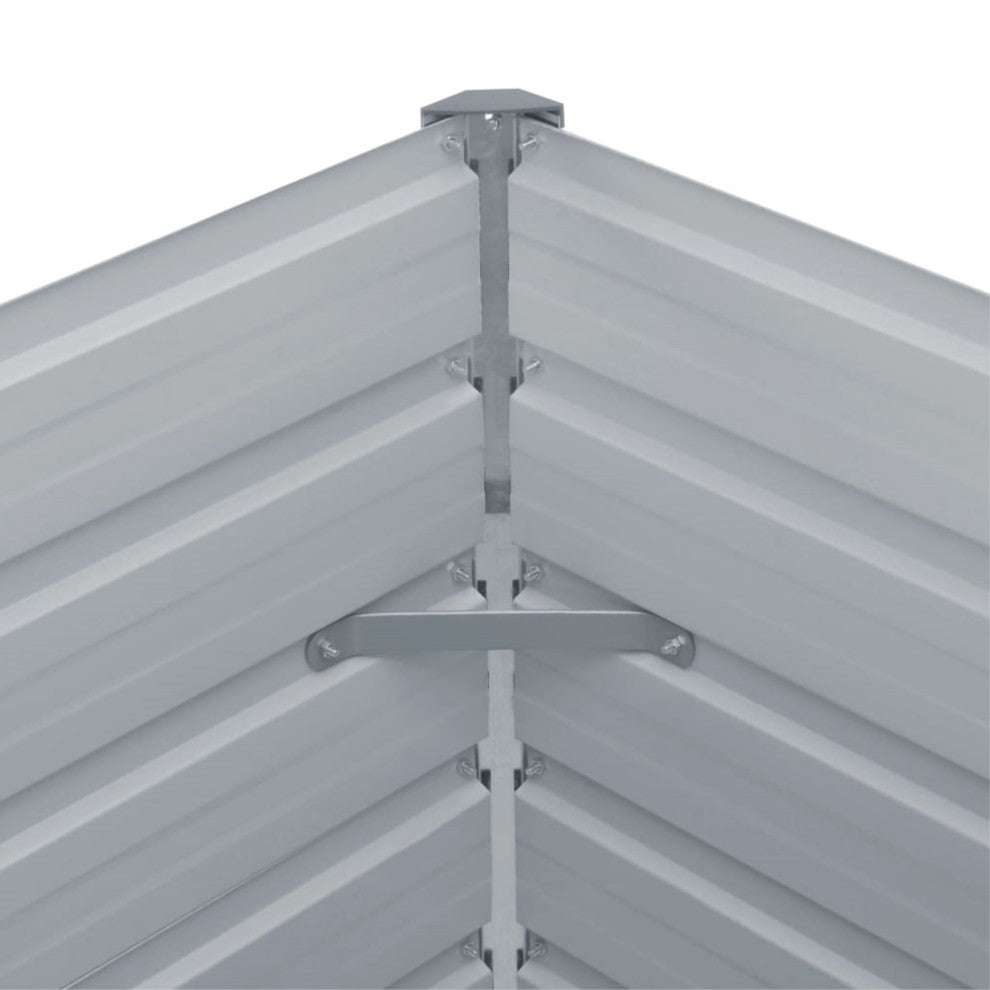 Vidaxl Raised Garden Bed 39.4"x39.4"x17.7" Galvanized Steel Green