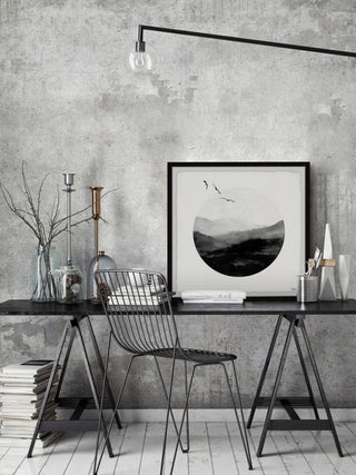 "Round Mountain Waves" Framed Painting Print, 12"x12"
