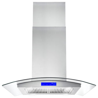 4PC Package with 30" Gas Range, 30" Island Range Hood, Dishwasher & Refrigerator