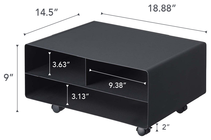 Tower Desktop Printer Stand, Black