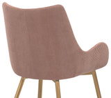 Avery Fabric Dining Room Chair With Gold Legs, Pink