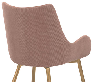 Avery Fabric Dining Room Chair With Gold Legs, Pink