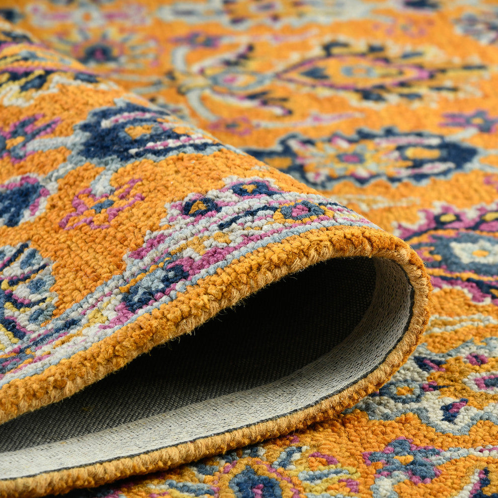 Boho Yveline Area Rug, Orange, 7'6" x 9'6", Floral