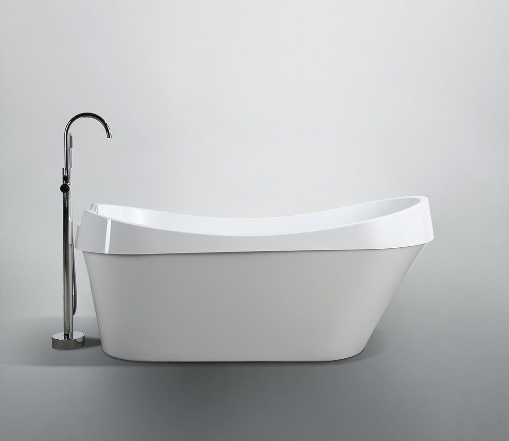 Barletta 69" Freestanding Bathtub, Glossy White
