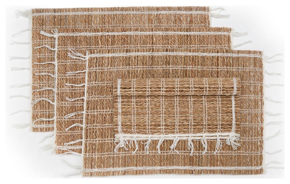 Zeppole Handwoven Banana Stem Placemats, Set Of 4