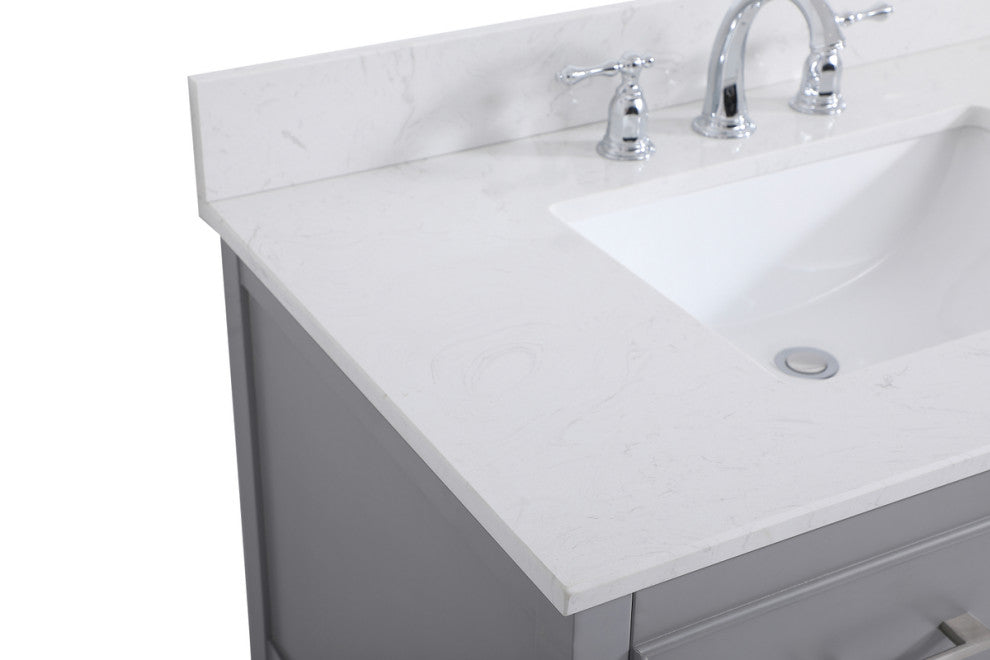 Skylar 36" Single Bathroom Vanity, Gray, With Backsplash