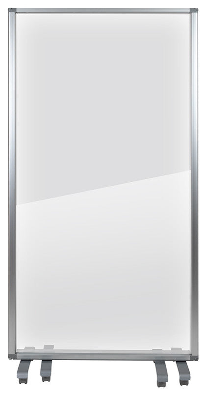 Transparent Acrylic Mobile 3 Section Partition , 72"H x 36"L