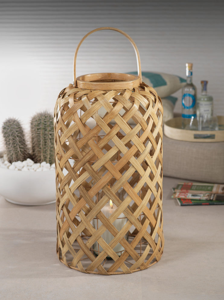 Samar 24" Tall Flatcore Rattan Decorative Lantern