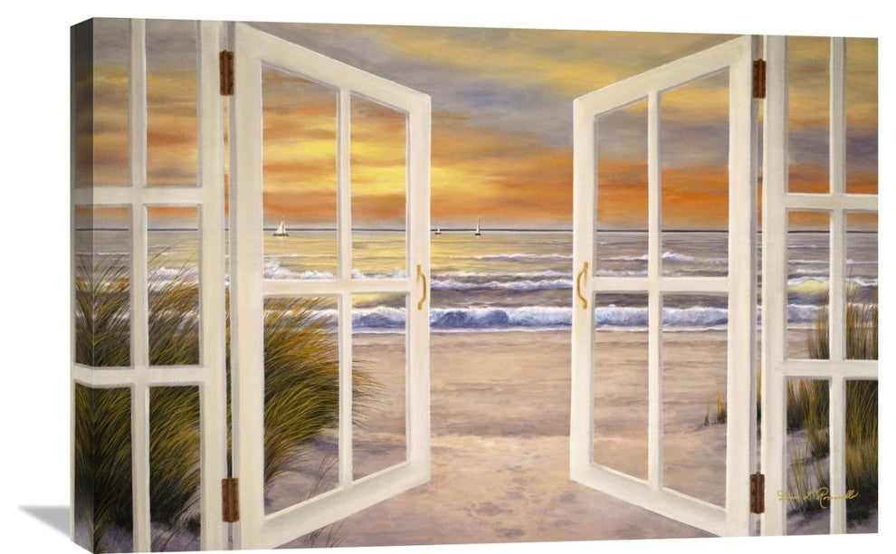 "Sunset Beach" Stretched Canvas Giclee by Diane Romanello, 30"x20"