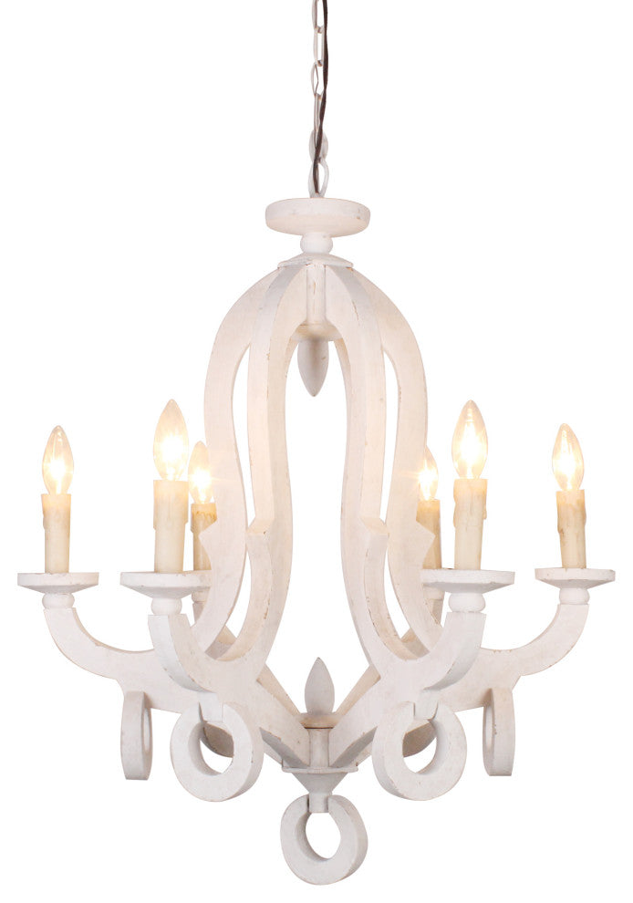 Bella Depot Vintage French Country 6-Lights Chandelier for Kitchen Island, White