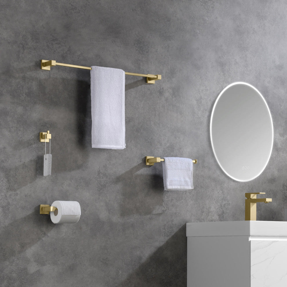Cube 4 Piece Hardware Set, Brushed Gold, Brush Gold