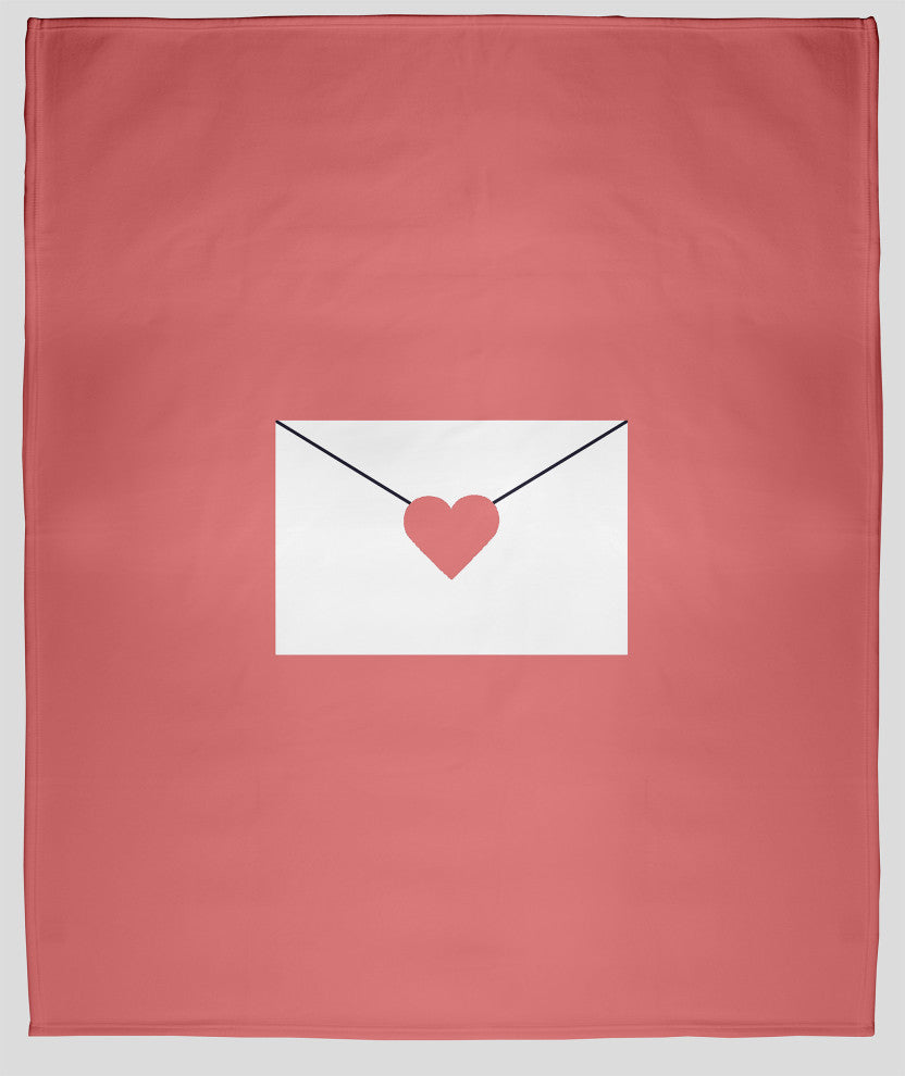 60 x 80 in Love Letter Valentine's Throw Blanket, Coral