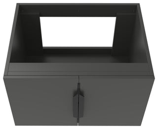 CastelloUSA Alpine 24" Wall Mounted Vanity, Base Only, Black, Black Handles