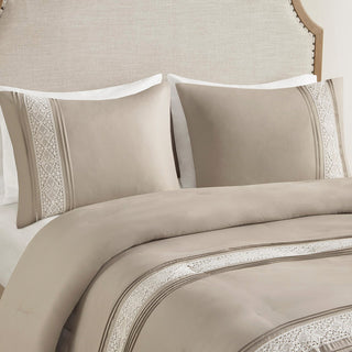 Madison Park Lacey 7 Piece Lace Trim Comforter Set With Throw Pillows
