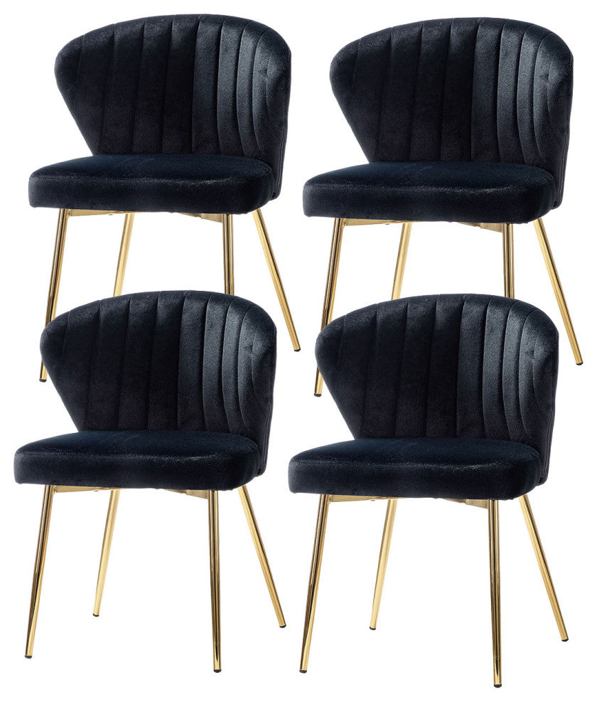 Milia Dining Chair Set of 4, Black