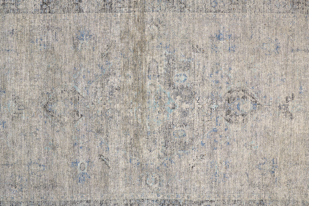 Weave & Wander Ramey Space Dyed Wool Rug, Gray/Blue, 10'x14'