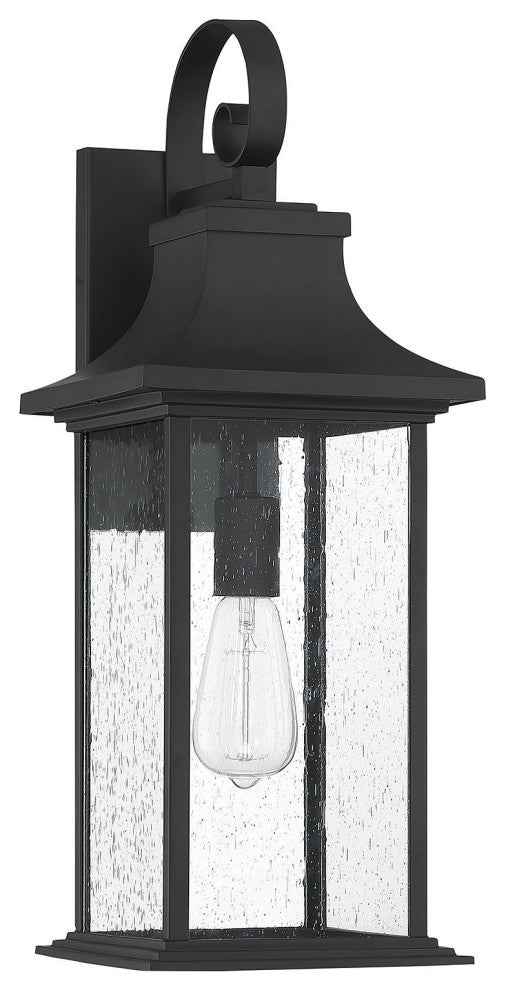 Hancock Matte Black 1-Light Outdoor Sconce, 9x23